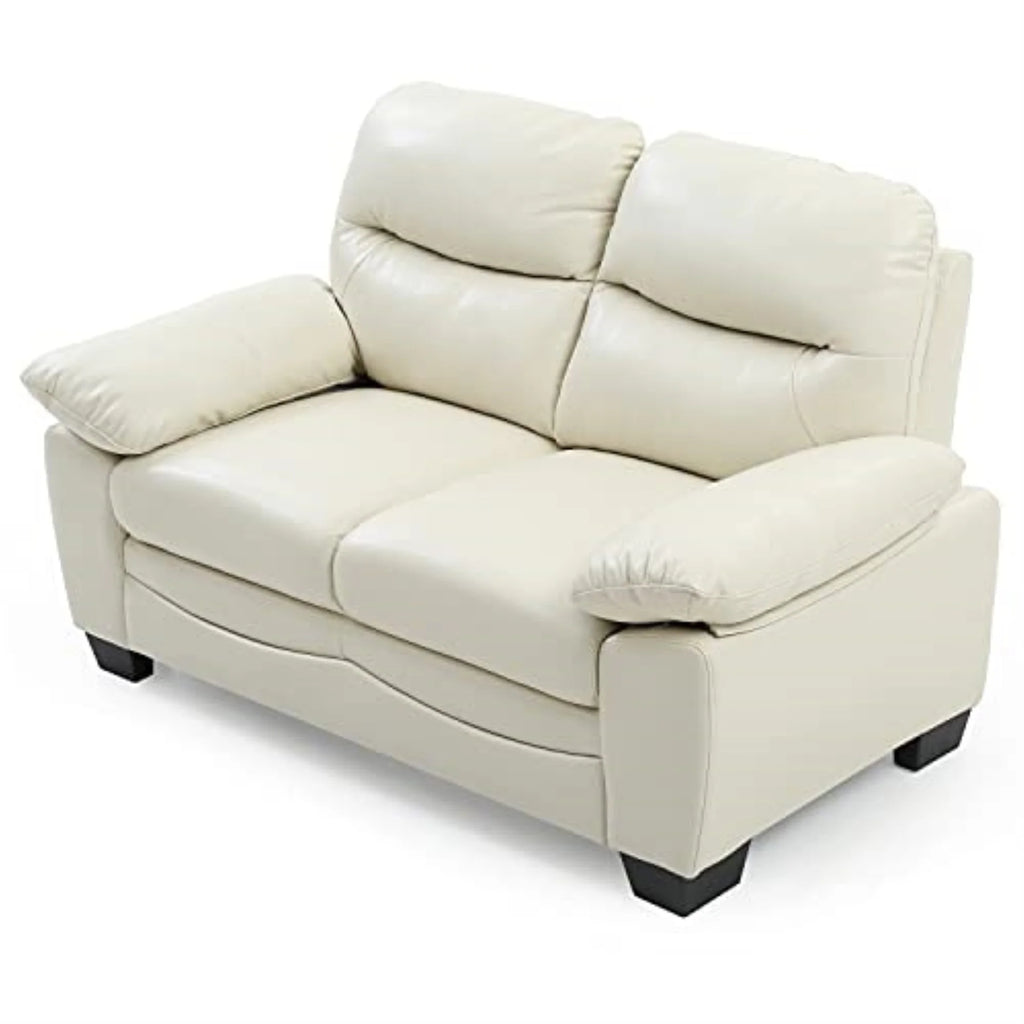 Faux Leather Loveseat in Pearl B368072