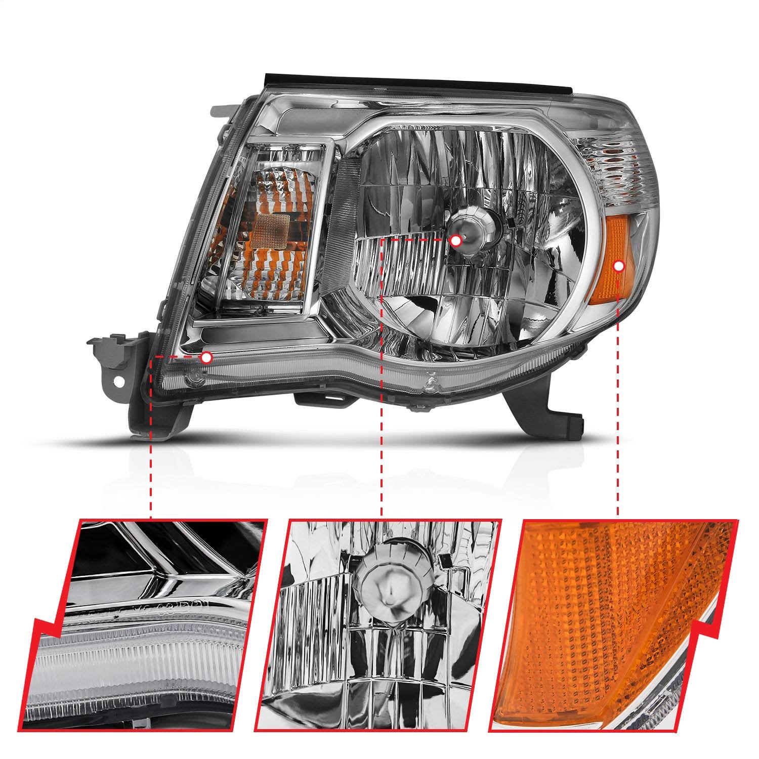 Crystal Headlight Chrome Amber Y23200
