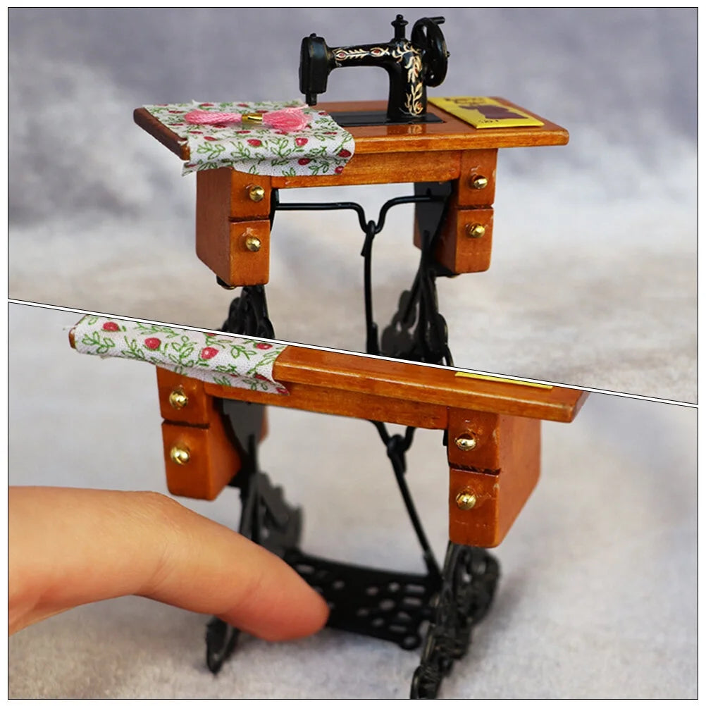 Vintage Metal Dollhouse Sewing Machine Toy C3221