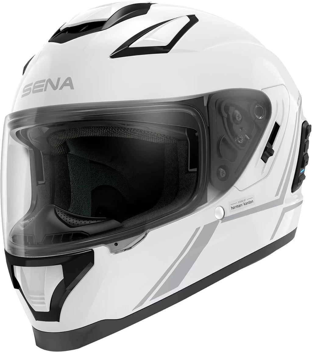 Glossy White Full Face Bluetooth Helmet H920620
