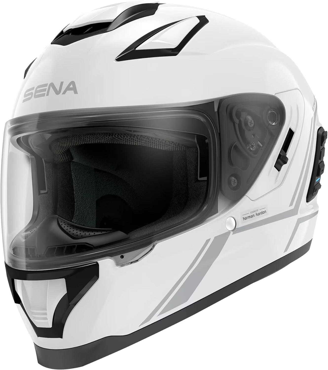 Glossy White Full Face Bluetooth Helmet H920620