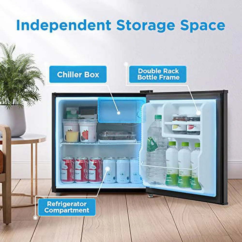 Compact Single Door Refrigerator, 1.6 Cubic Feet, Black A102