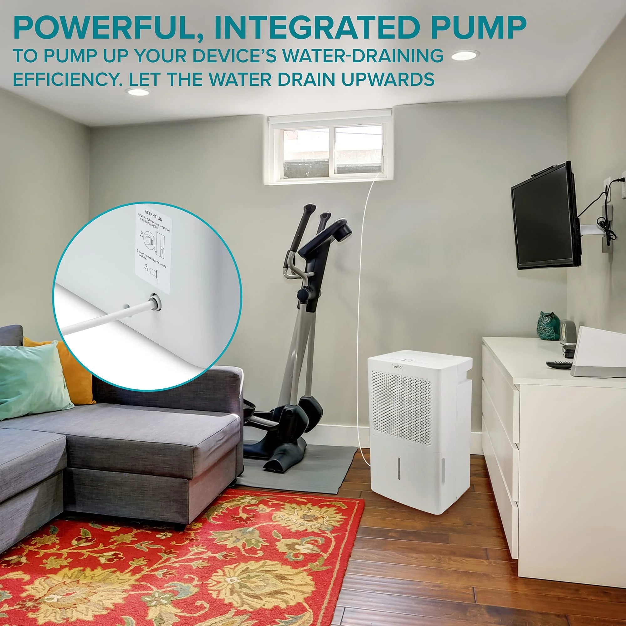 50 Pint Dehumidifier with Pump and Drain Hose I973329