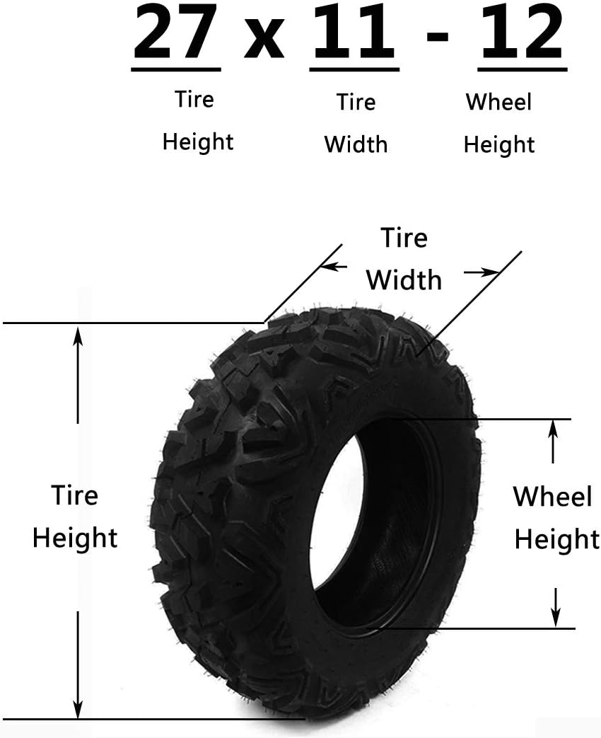 Set of 2 ATV UTV Tires All-Terrain 6 Ply Tubeless J120