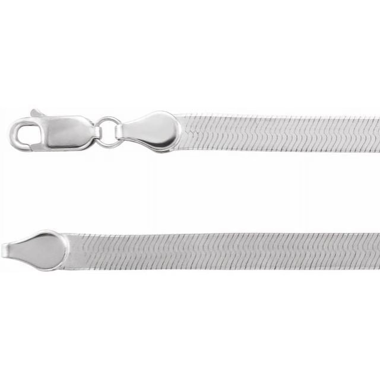 14K White 4.6 mm Flexible Herringbone 18" Chain A4807