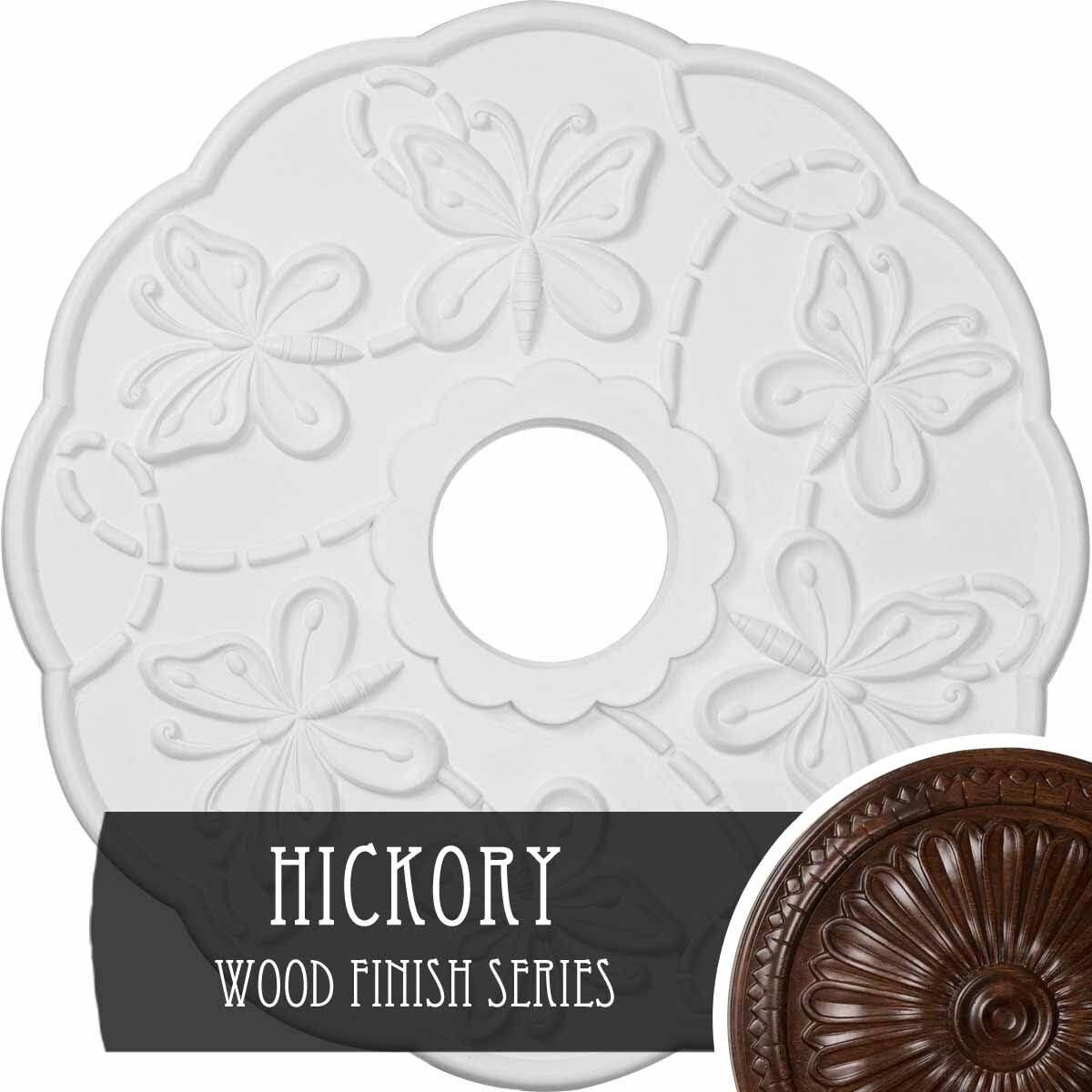 Hand-Painted Hickory Butterfly Ceiling Medallion T717