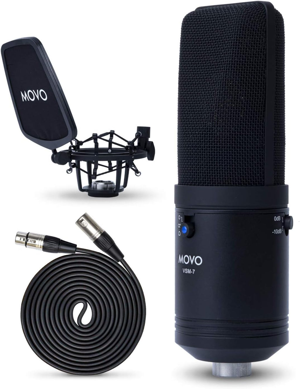 Studio Condenser Microphone with Shock Mount, Pop Filter, and XLR Cable K777249