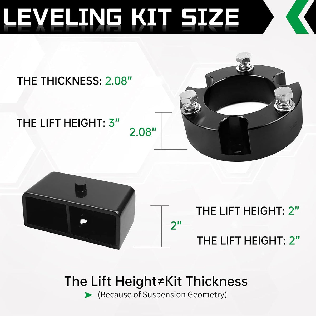 3" Front and 2" Rear Leveling Lift Kit Q5188
