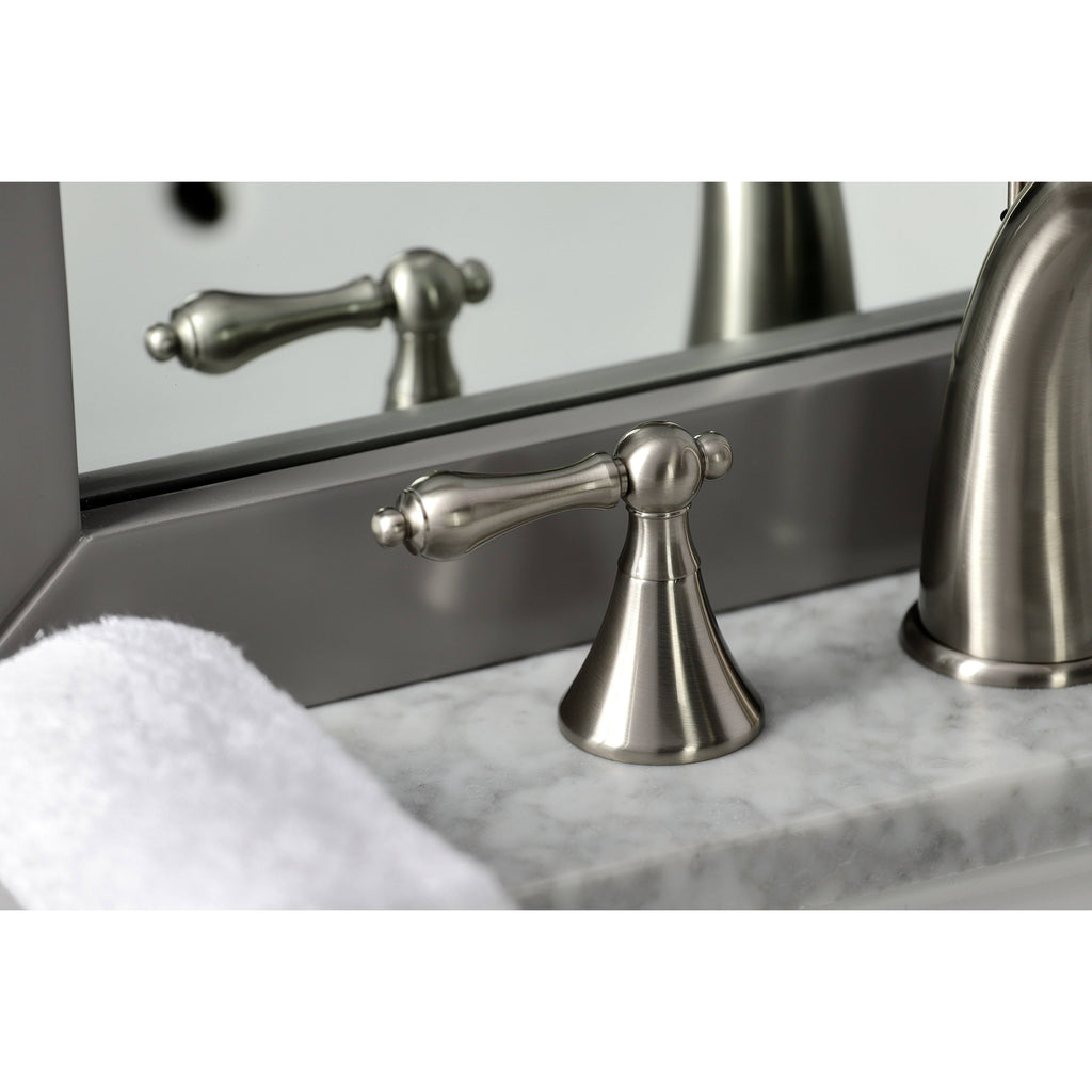 Brushed Nickel Widespread Bathroom Faucet with Brass Pop-Up V8557