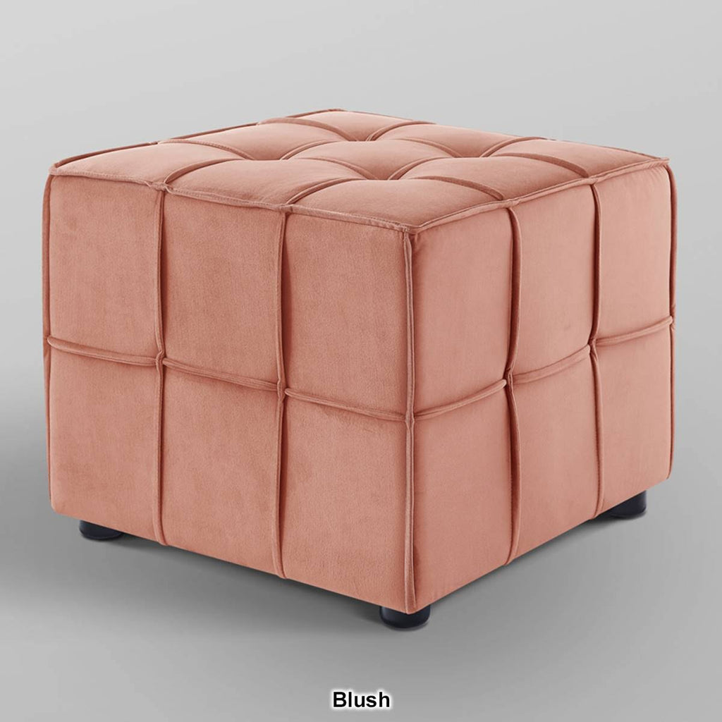 Navy Velvet Ottoman F325980
