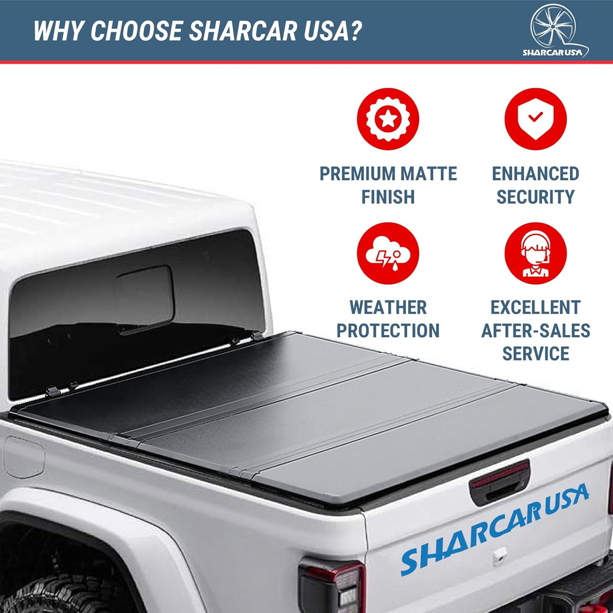 Black Hard Tri-Fold Truck Bed Tonneau Cover for Ford Ranger 5' Bed Z6650