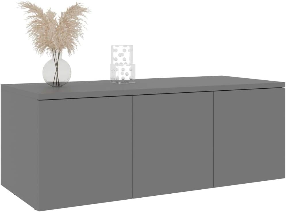 Gray Chipboard TV Cabinet Pack of 2 S228433