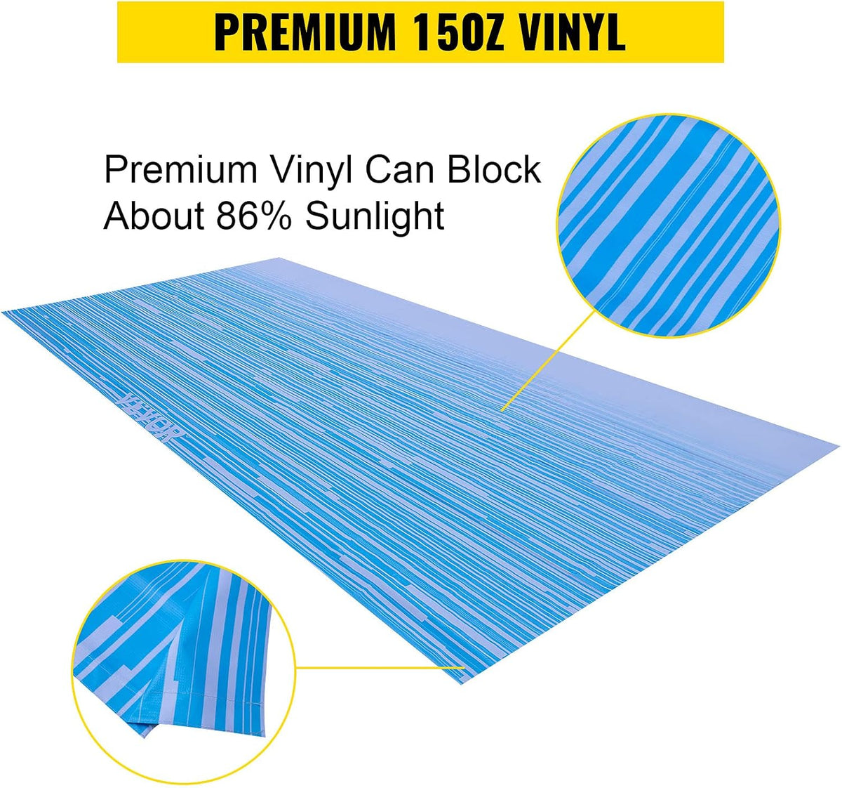 18' Ocean Blue Vinyl RV Awning Fabric Replacement X174398