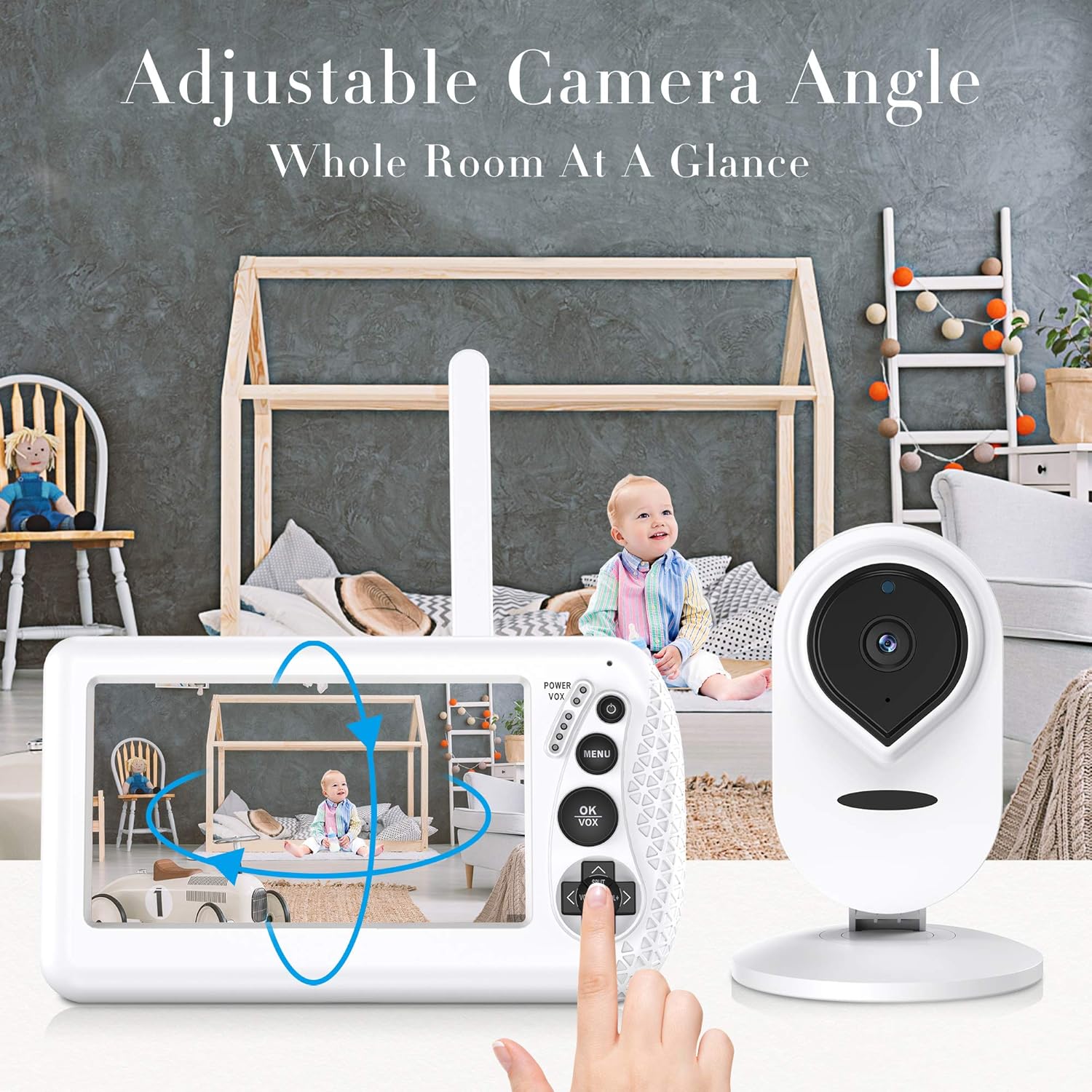 4.3 1080P HD Split-Screen Video Baby Monitor with 2 Cameras M600162