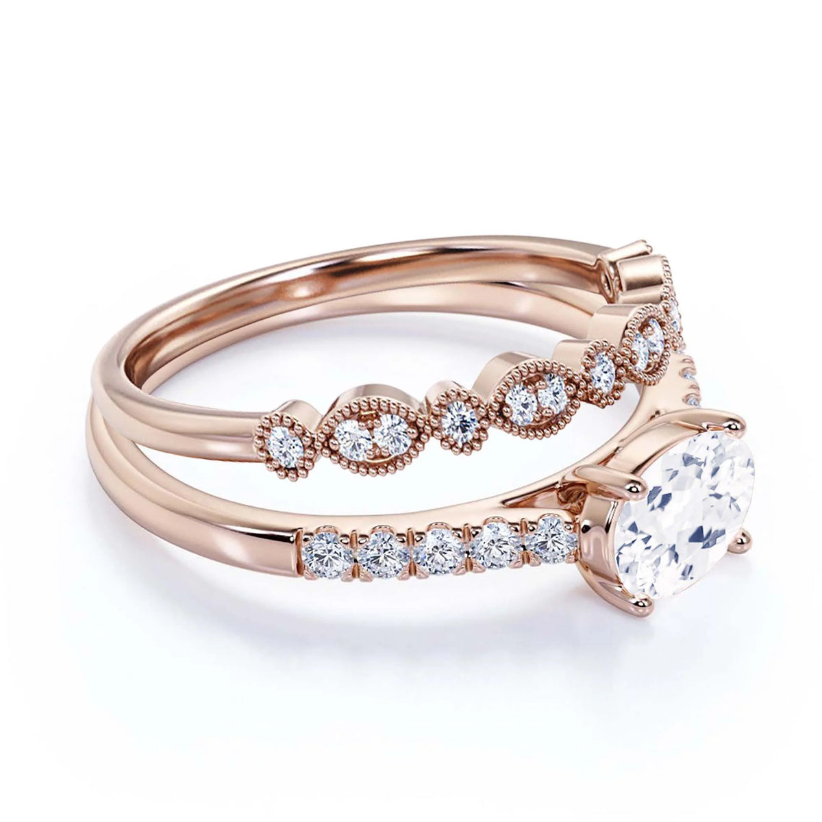 2.00 Carat Oval Cut Diamond Moissanite Engagement Ring in 925 Sterling Silver With 18k Rose Gold Plating G80192