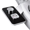 Non-Electric Bidet Toilet Seat Attachment with Pressure Controls, Self-Cleaning Dual Nozzles Black E474483
