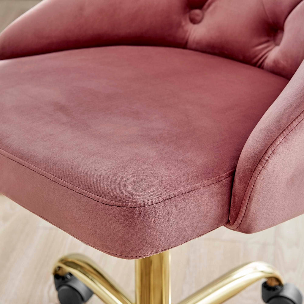 Gold Gray Velvet Swivel Office Chair V58624