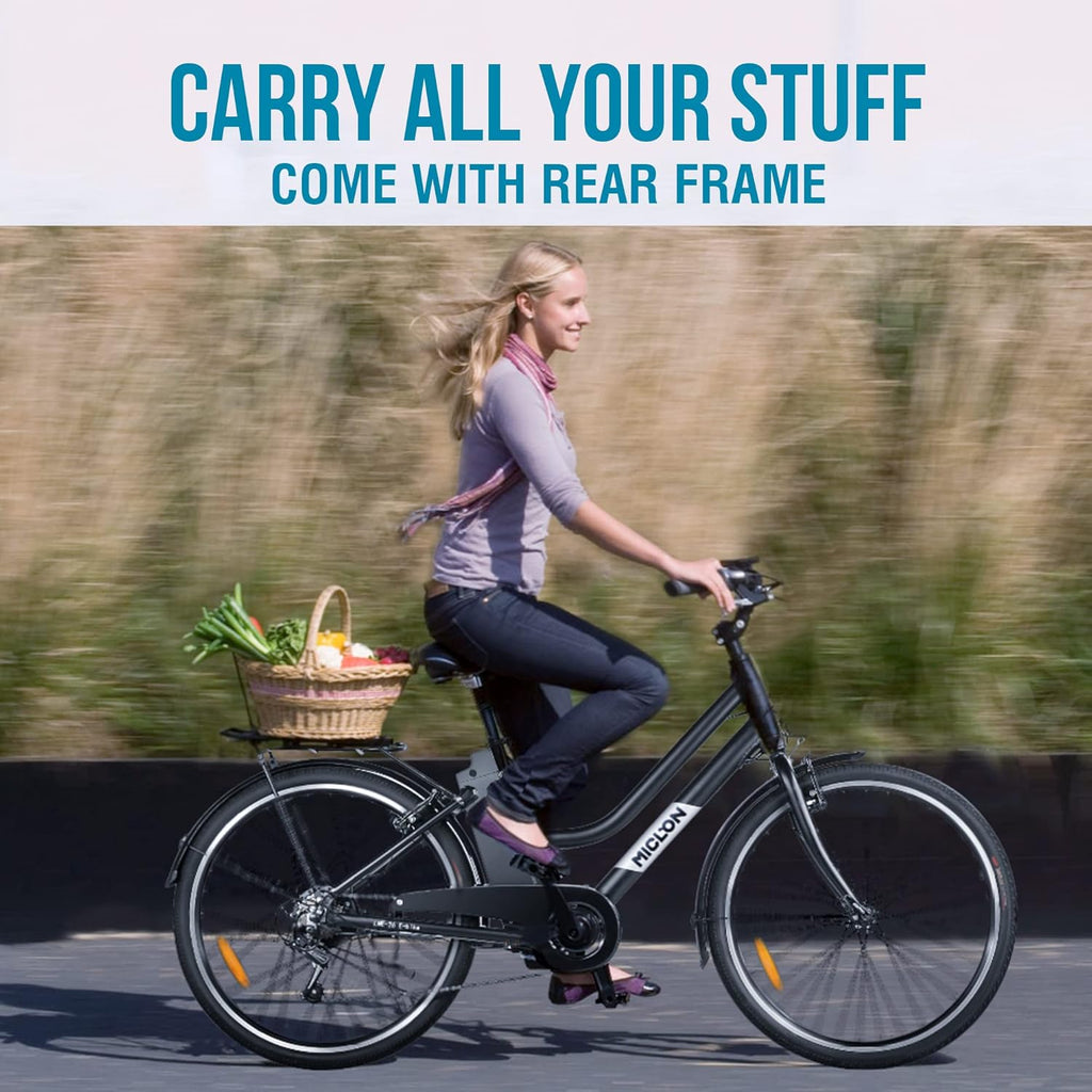 26” Electric Bike with Removable 36V 10AH Battery, 250W Brushless Motor, 7 Speed J26920