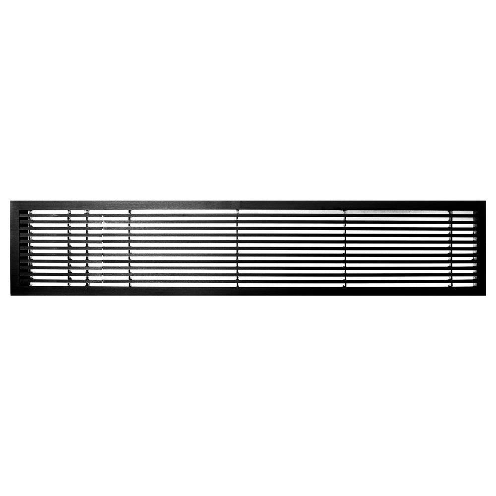 Black-Matte Solid Aluminum Fixed Bar Supply/Return Air Vent Grille N3313