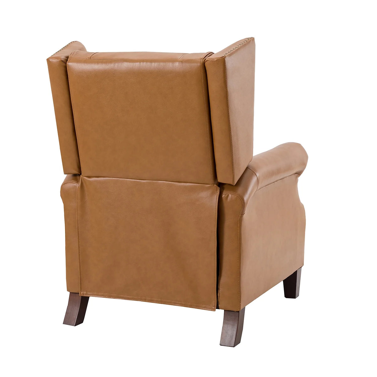Genuine Leather Recliner with Nailhead Trims and Solid Wood Legs T753344