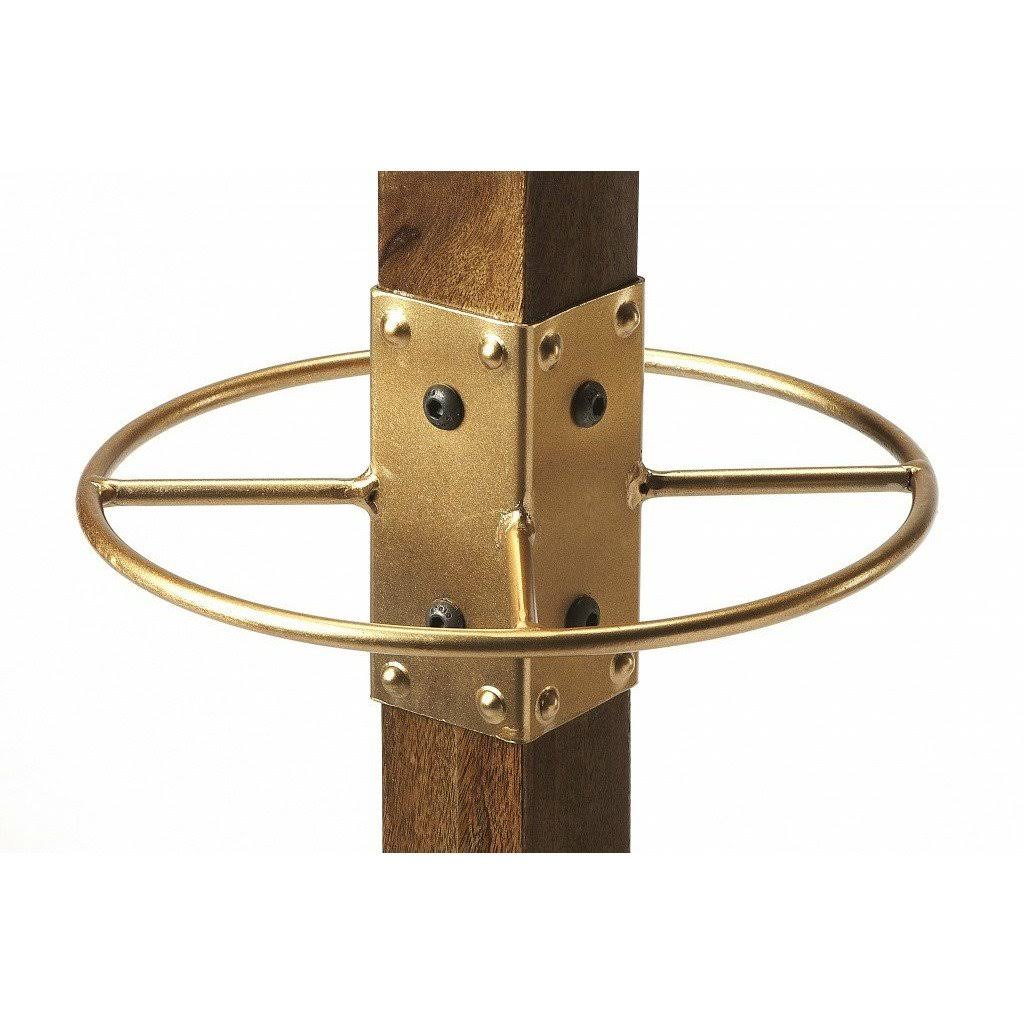 Wood & Antique Gold Coat Rack Tree X964