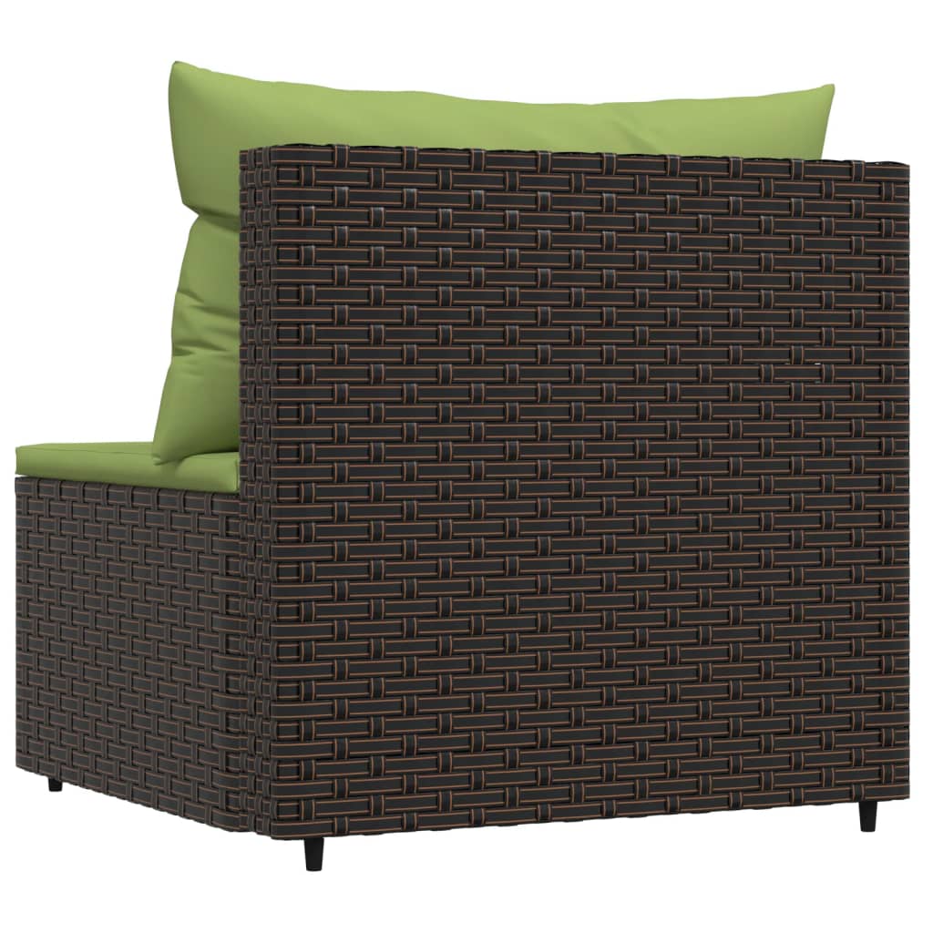 Brown Poly Rattan Patio Sofa with Cushions W47642