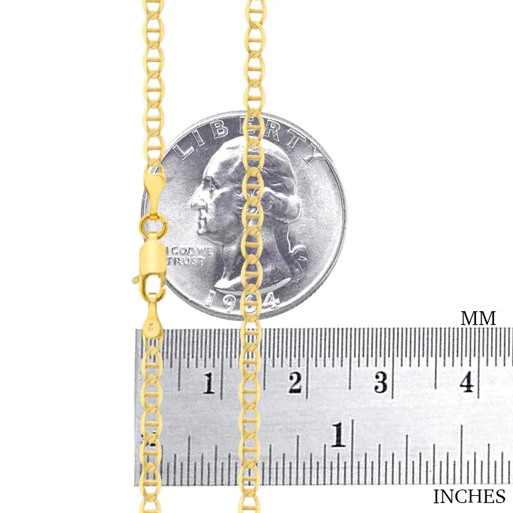 10k Yellow Gold Solid Anchor Chain Necklace 16" - 30" H9405