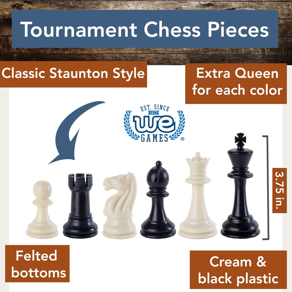 Tournament Chess Set - 20 in. Vinyl Board, Staunton pcs S567