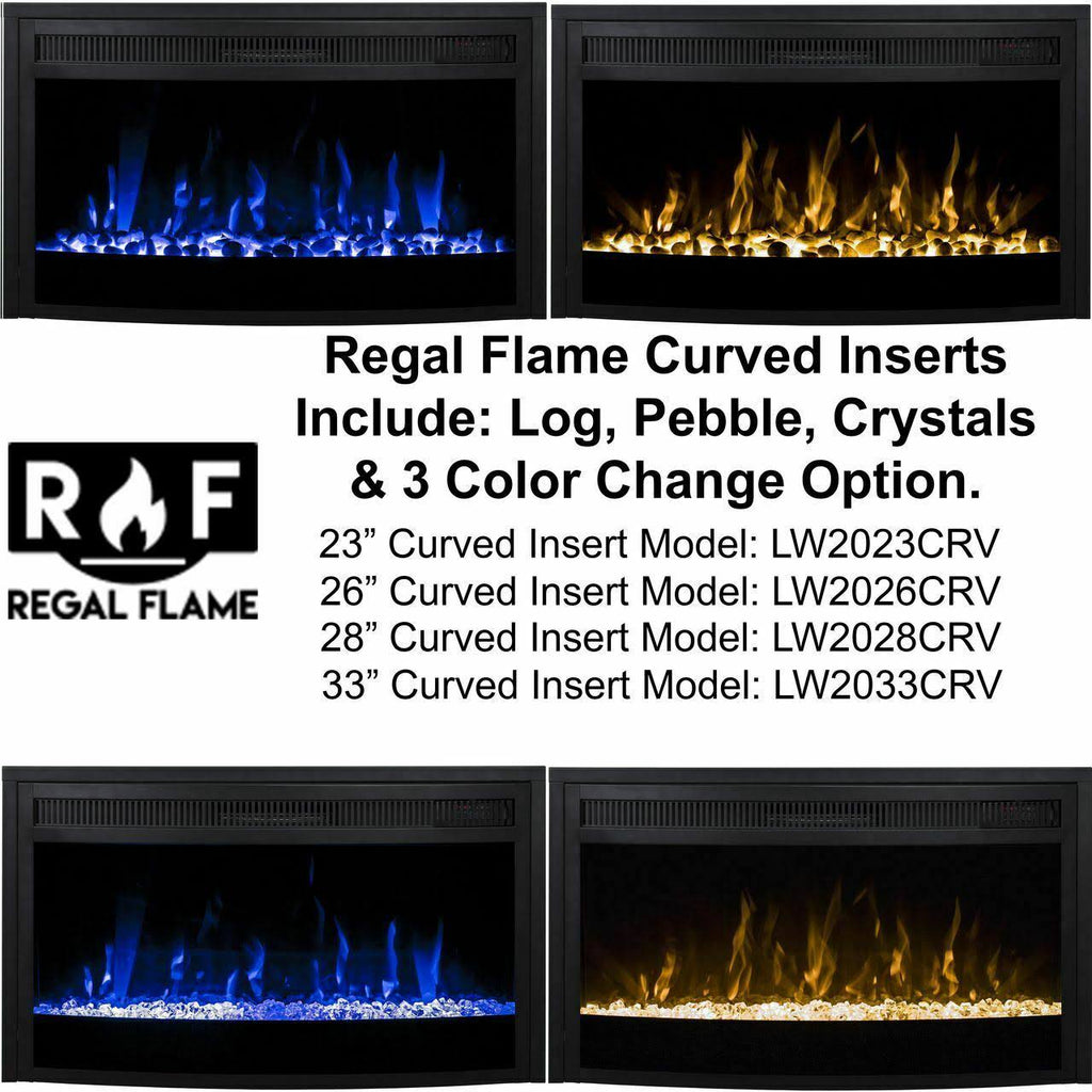 Curved Ventless Electric Fireplace Insert R597