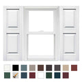 White Raised Panel Vinyl Shutters 1 Pair 14.75 x 35 S298185
