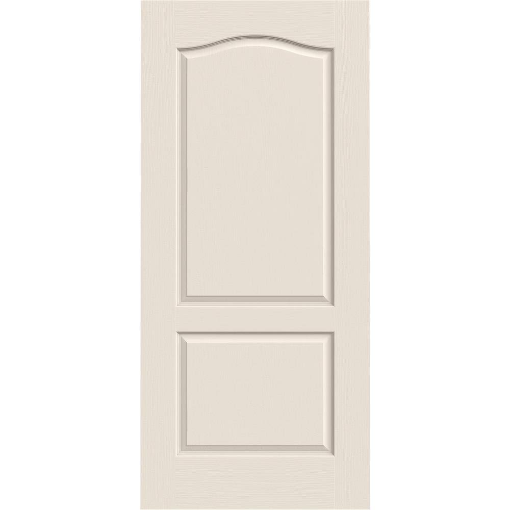 Primed 2-Panel Arch Top Solid Core Molded Composite Slab Door 36-in x 80-in I87060