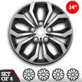 Set of 4 Chrome and Black ABS Hubcaps R2339