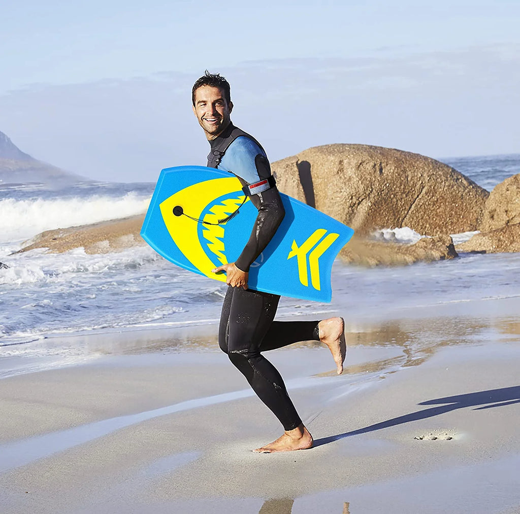Surfboard with Adjustable Fin Tether and Leash, Lightweight EPS Core, Non-Slip Deck J59787