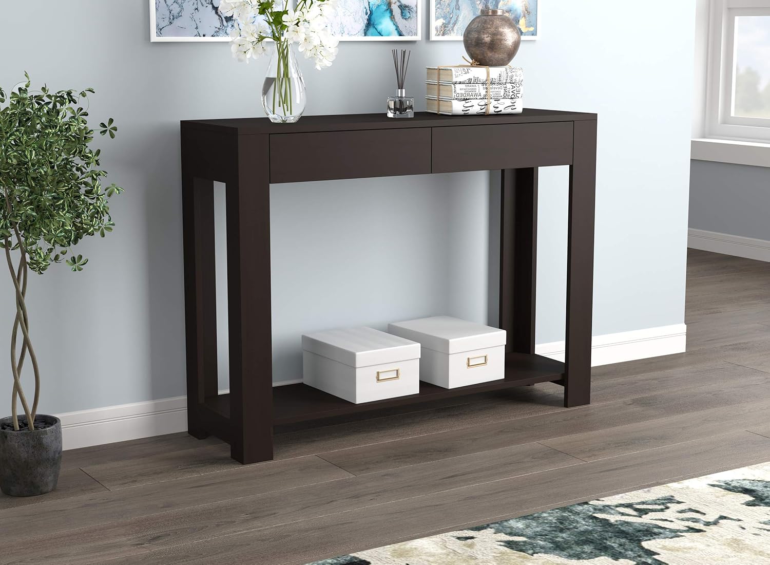 Brown 2 Drawers Console Table X530