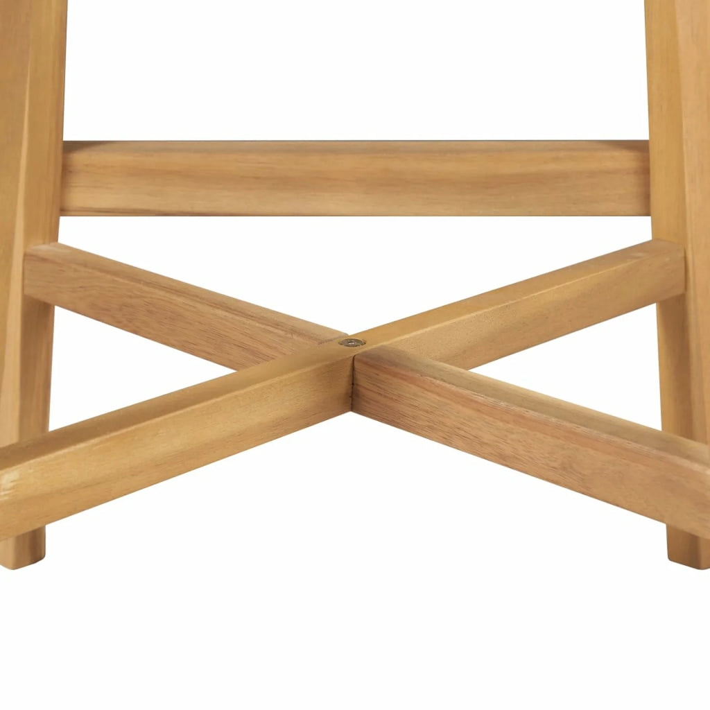 Set of 2 Poly Rattan Bar Stools with Acacia Wood Frame C2022