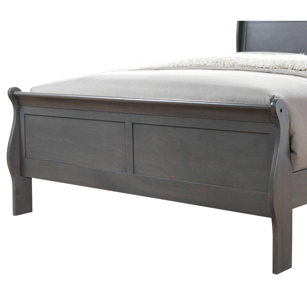 Grey Solid Wood Sleigh Bed W122