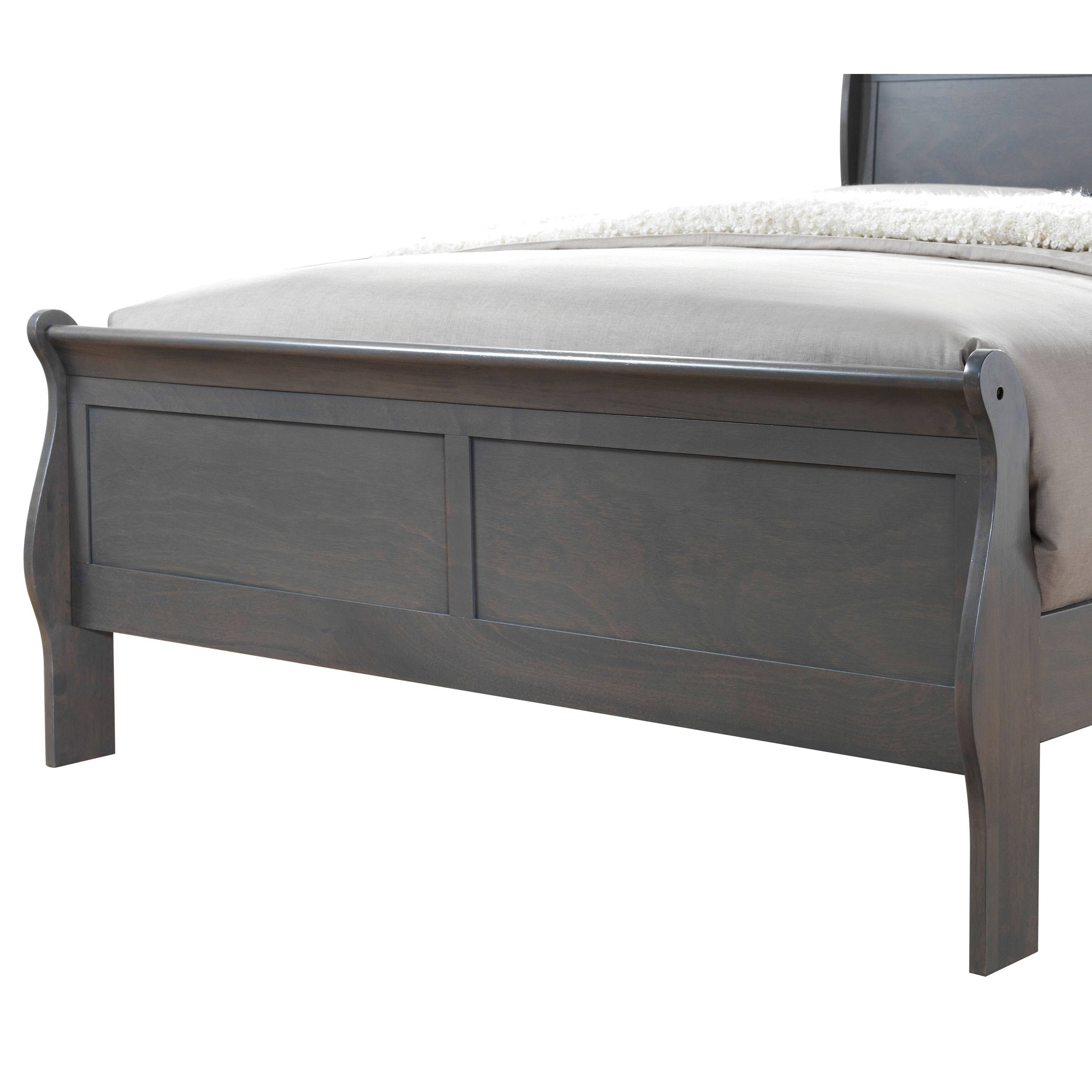 Grey Solid Wood Sleigh Bed W122