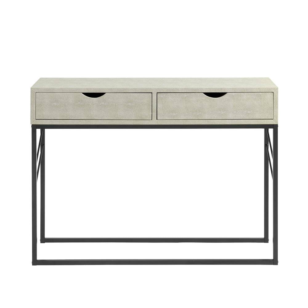Grey 2-Drawer Faux Shagreen Entry Table I219325