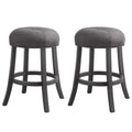 Grey Upholstered Counter Height Bar Stools Set of 2 I7988