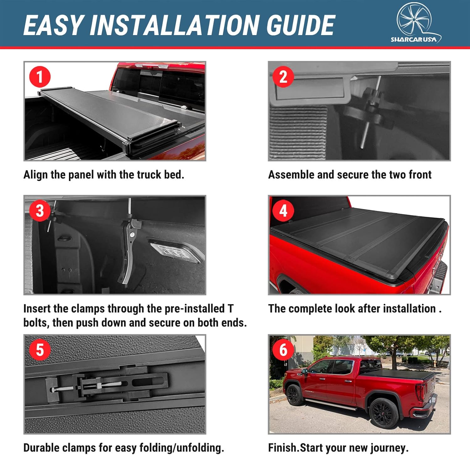 Black Hard Tri-Fold Truck Bed Tonneau Cover for Ford Ranger 5' Bed Z6650
