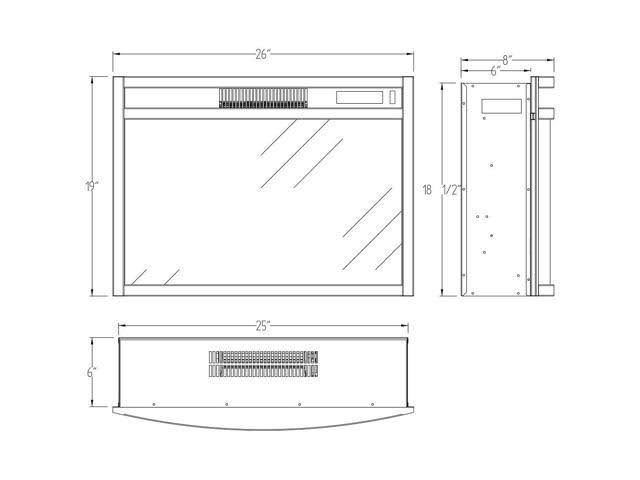 Curved Ventless Electric Fireplace Insert R597