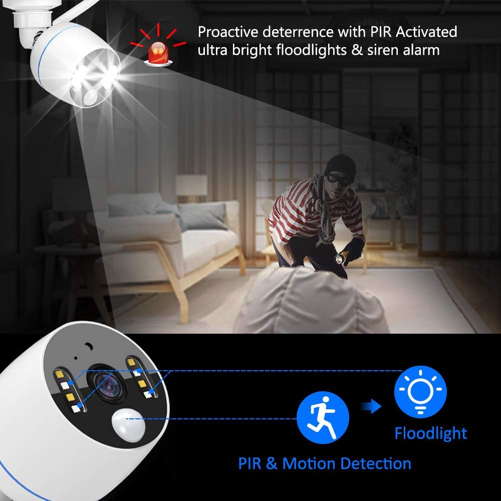 Wireless Security Camera System, 3MP, 2 Way Audio, 8CH, Color Night Vision, 2TB Hard Drive R89756