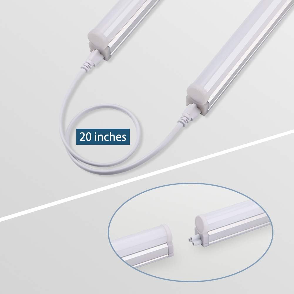 LED T5 Integrated Single Fixture, 4FT, 2200lm, 4000K, 20W, Utility Shop Light L55851