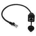 35cm RJ45 Male to Female Cat5 5e 6 Waterproof Panel Mount LAN Ethernet Extension Cable Pack of 2 K6681