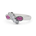 14K White Gold Pear Cut Pink Sapphire Diamond Eternity Band Size 8.5 P469988