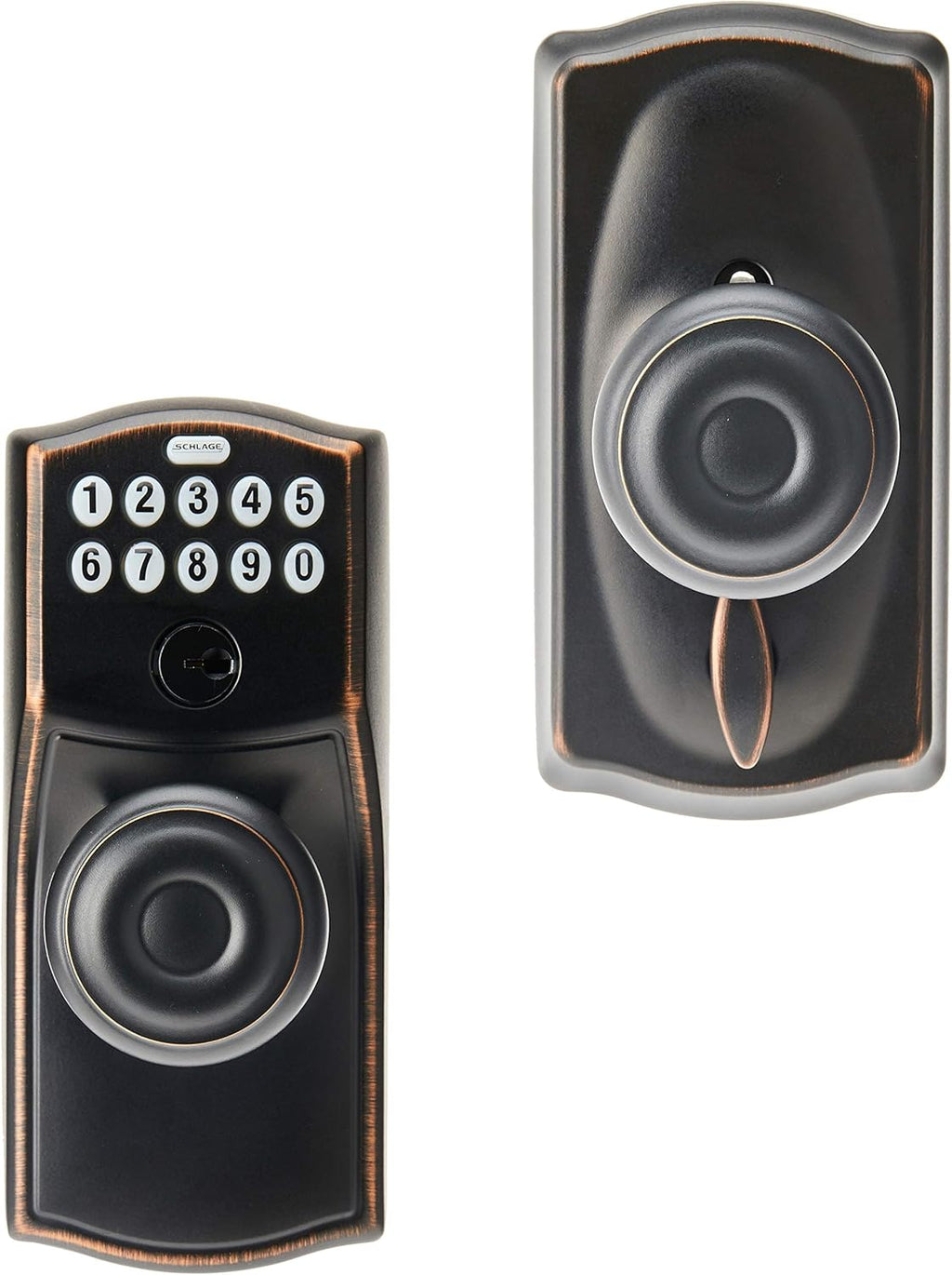 Aged Bronze Keypad Knob with Flex Lock X37204