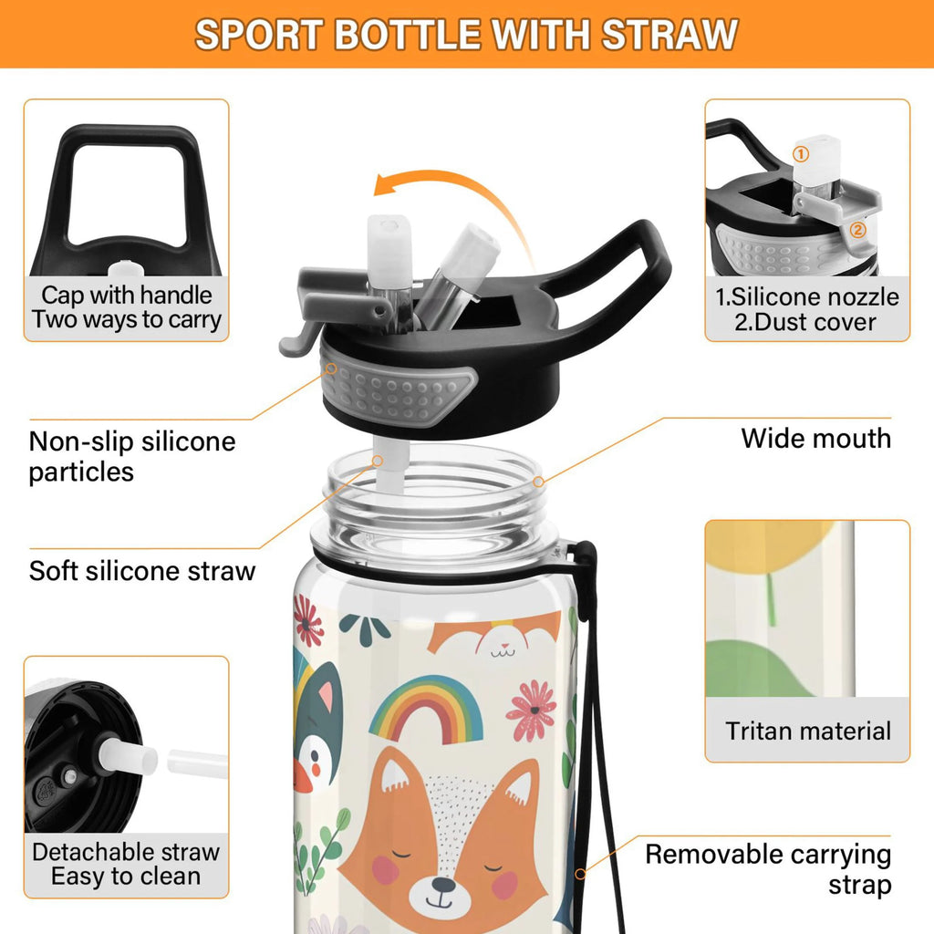 32oz Tritan Sports Water Bottle with Straw C1634