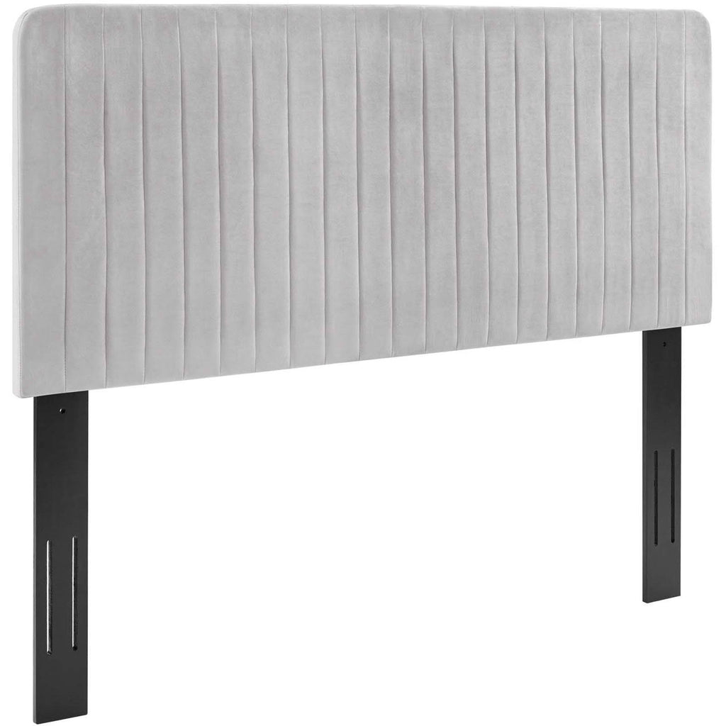Light Gray Velvet Full/Queen Headboard D7742