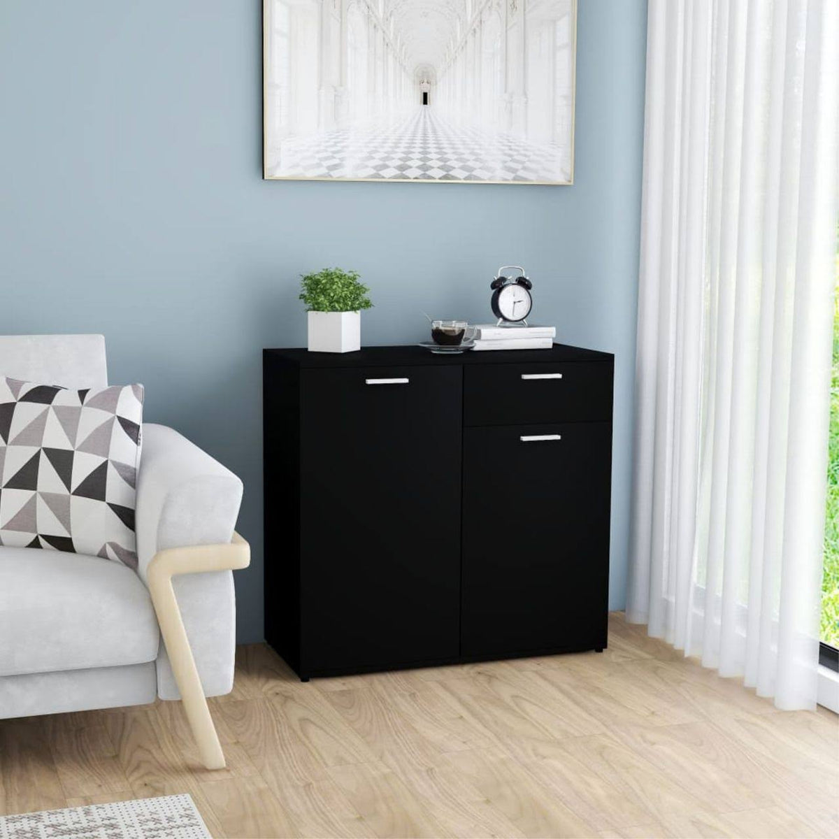 Sideboard Black Chipboard E218