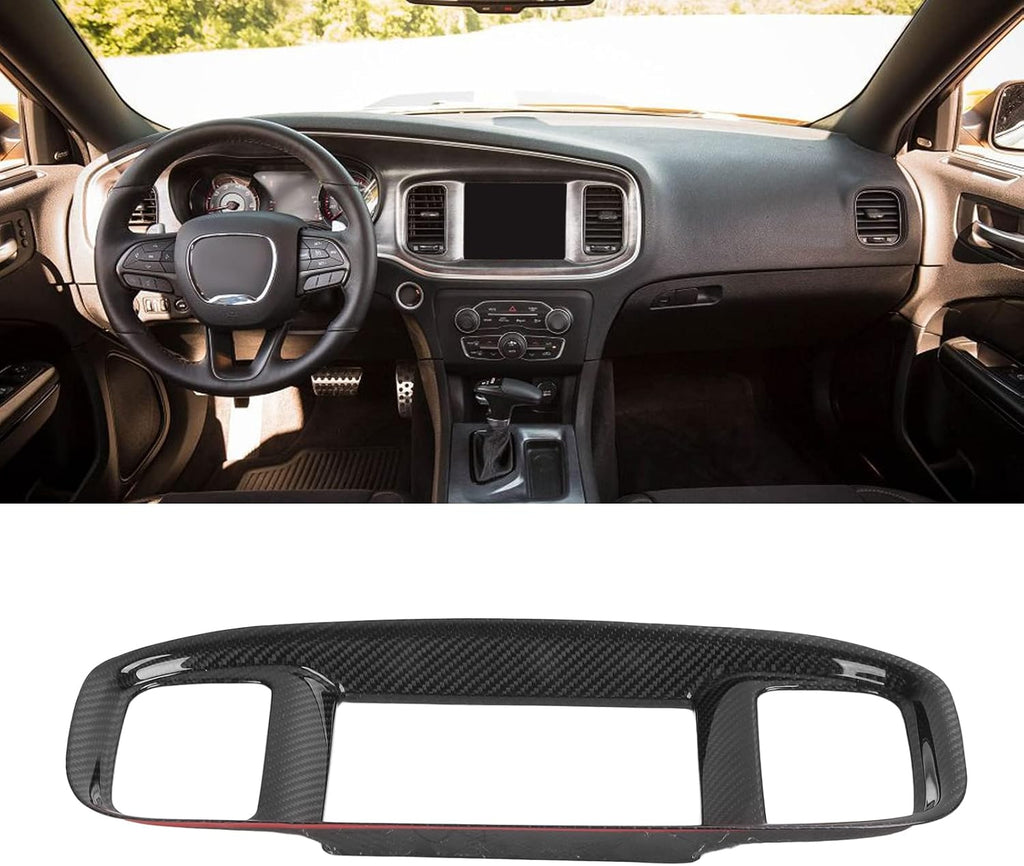 Gloss Black Carbon Fiber Car Stereo Radio Fascia Frame I802